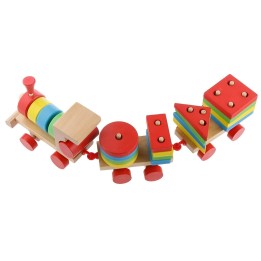 Tren De Madera Encastre Aprendizaje Habilidad Figuras Niños