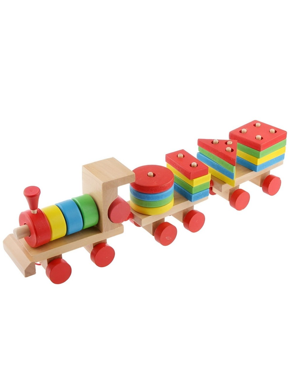 Tren De Madera Encastre Aprendizaje Habilidad Figuras Niños