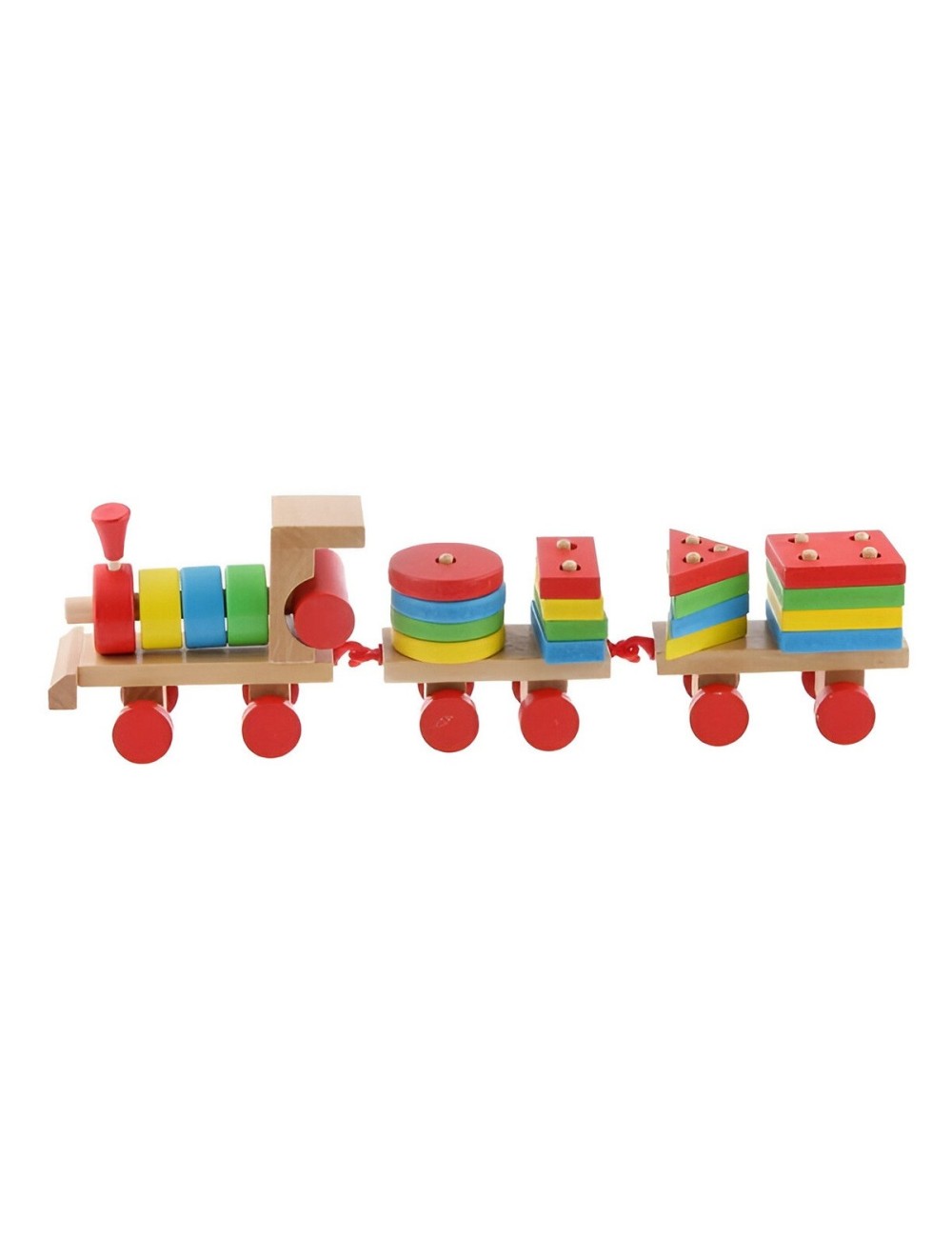 Tren De Madera Encastre Aprendizaje Habilidad Figuras Niños