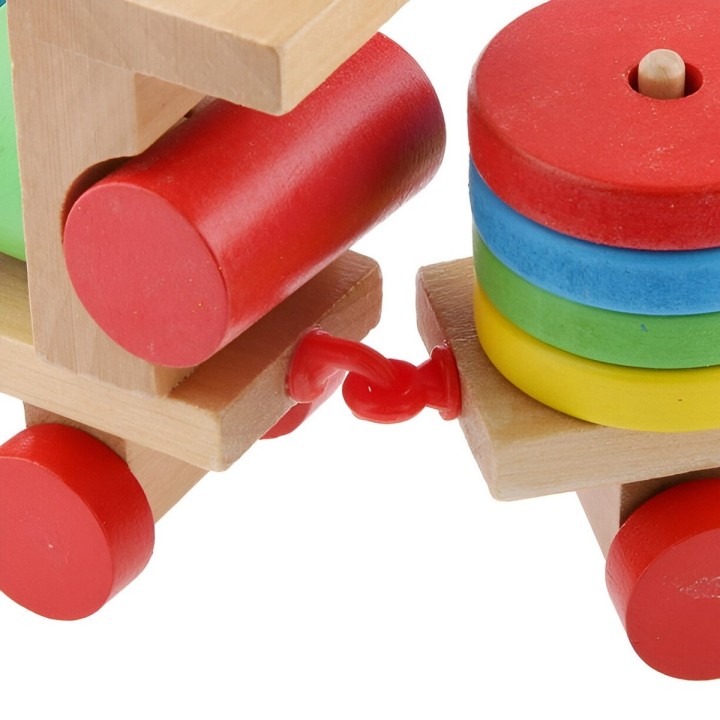 Tren De Madera Encastre Aprendizaje Habilidad Figuras Niños