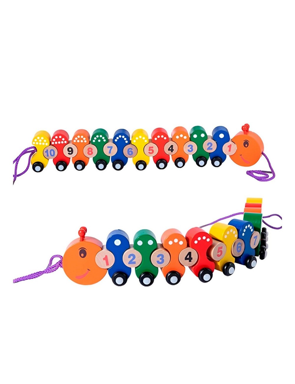 Tren De Madera Oruga Aprendizaje Habilidad Numeros Niños