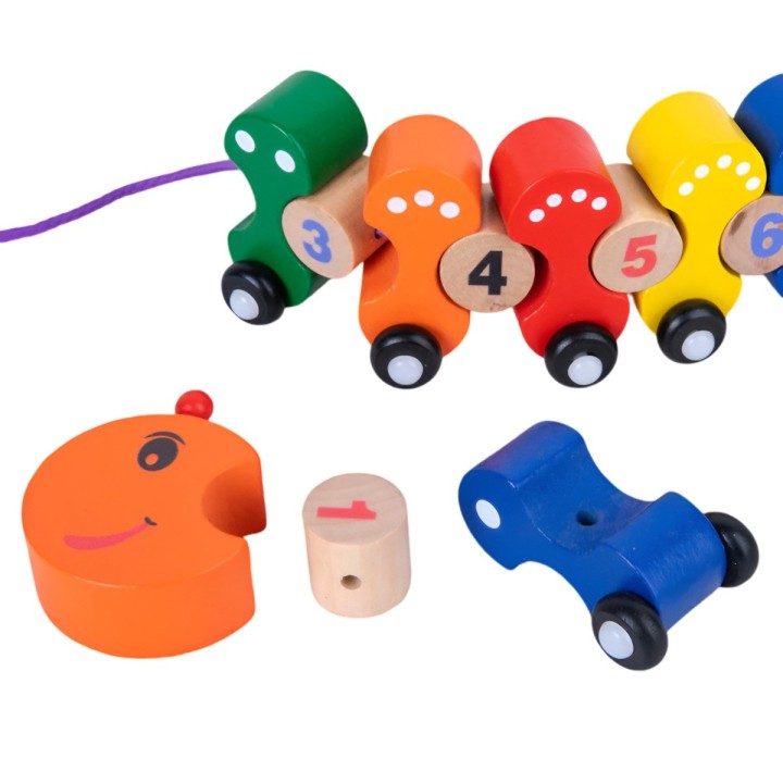 Tren De Madera Oruga Aprendizaje Habilidad Numeros Niños