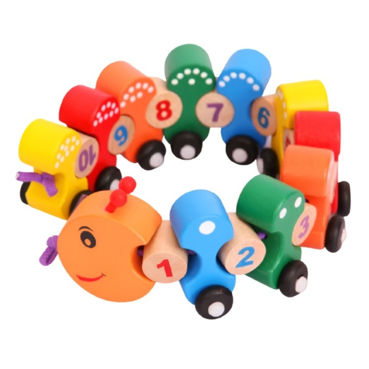 Tren De Madera Oruga Aprendizaje Habilidad Numeros Niños