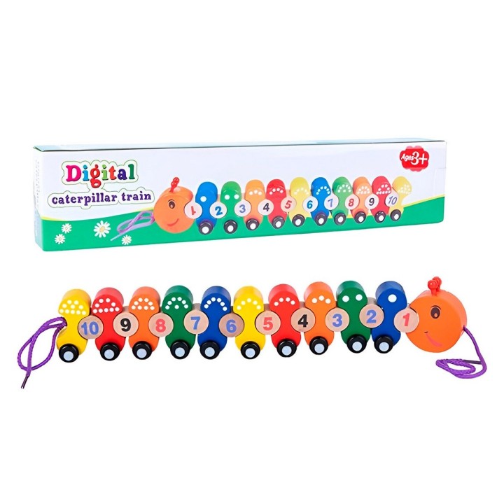 Tren De Madera Oruga Aprendizaje Habilidad Numeros Niños
