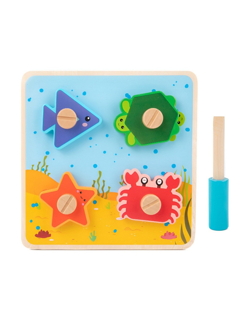 Tablero Aprendizaje Madera Personajes Destornillador Niños