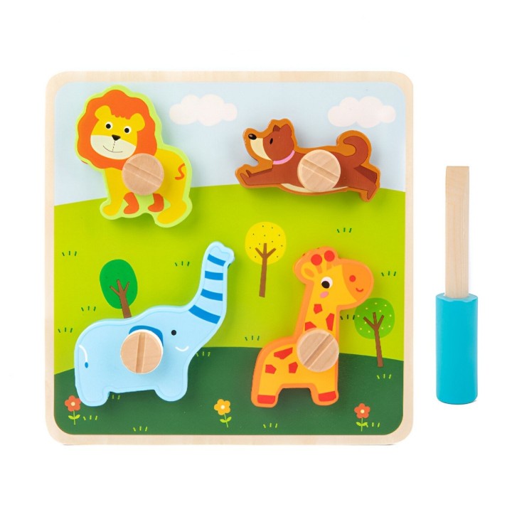 Tablero Aprendizaje Madera Personajes Destornillador Niños
