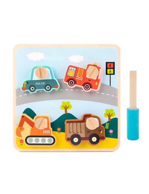 Tablero Aprendizaje Madera Personajes Destornillador Niños