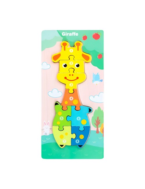 Rompecabeza En Madera Con Numeros Horizontal Interactivo