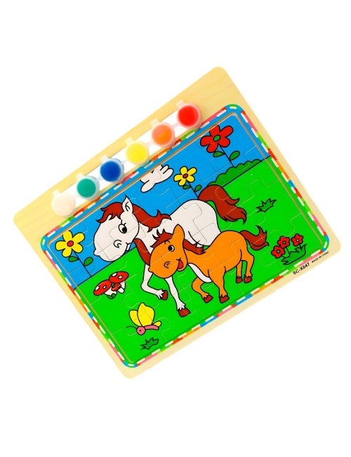 Rompecabezas Puzzle Aprendizaje Niños + Tablero Y Pinturas