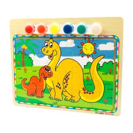 Rompecabezas Puzzle Aprendizaje Niños + Tablero Y Pinturas