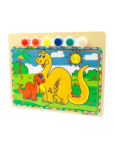 Rompecabezas Puzzle Aprendizaje Niños + Tablero Y Pinturas