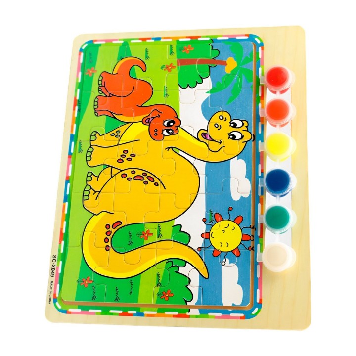 Rompecabezas Puzzle Aprendizaje Niños + Tablero Y Pinturas