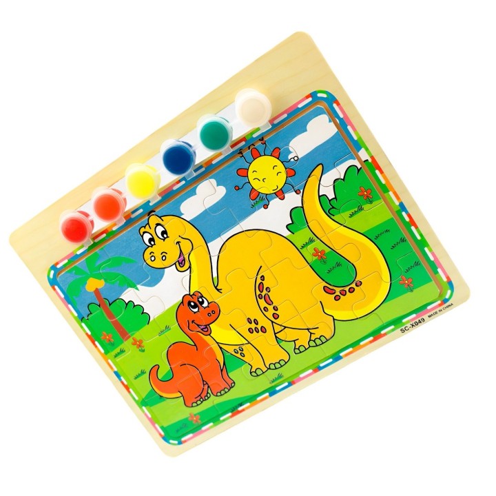 Rompecabezas Puzzle Aprendizaje Niños + Tablero Y Pinturas