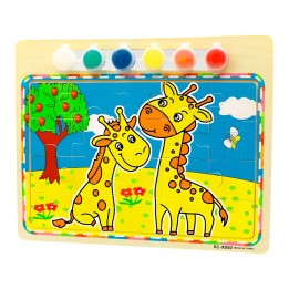 Rompecabezas Puzzle Aprendizaje Niños + Tablero Y Pinturas