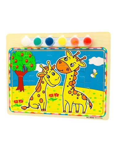 Rompecabezas Puzzle Aprendizaje Niños + Tablero Y Pinturas