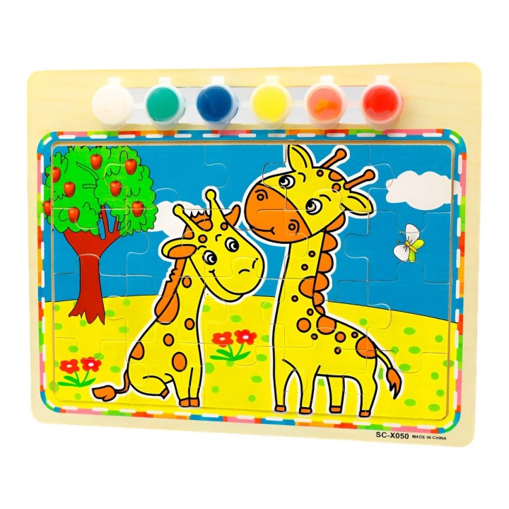 Rompecabezas Puzzle Aprendizaje Niños + Tablero Y Pinturas