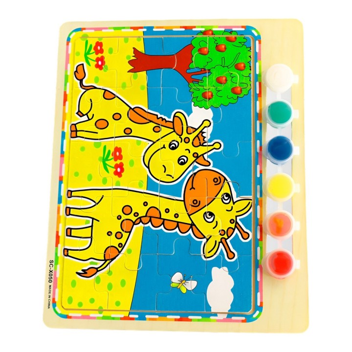 Rompecabezas Puzzle Aprendizaje Niños + Tablero Y Pinturas