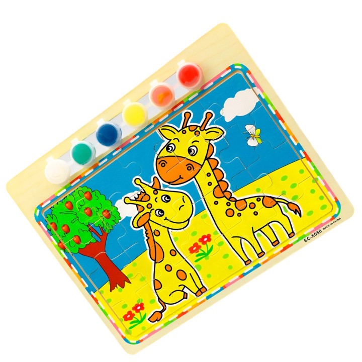 Rompecabezas Puzzle Aprendizaje Niños + Tablero Y Pinturas