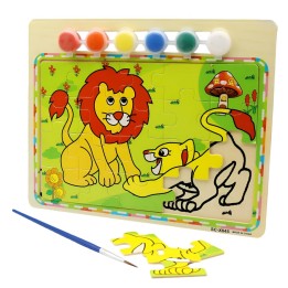 Rompecabezas Puzzle Aprendizaje Niños + Tablero Y Pinturas