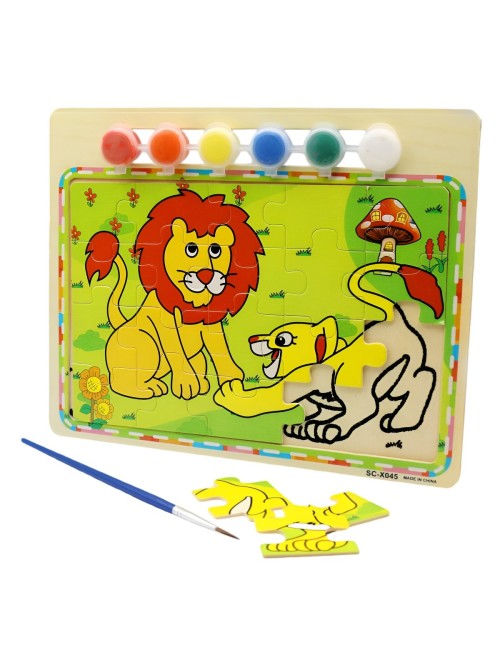 Rompecabezas Puzzle Aprendizaje Niños + Tablero Y Pinturas