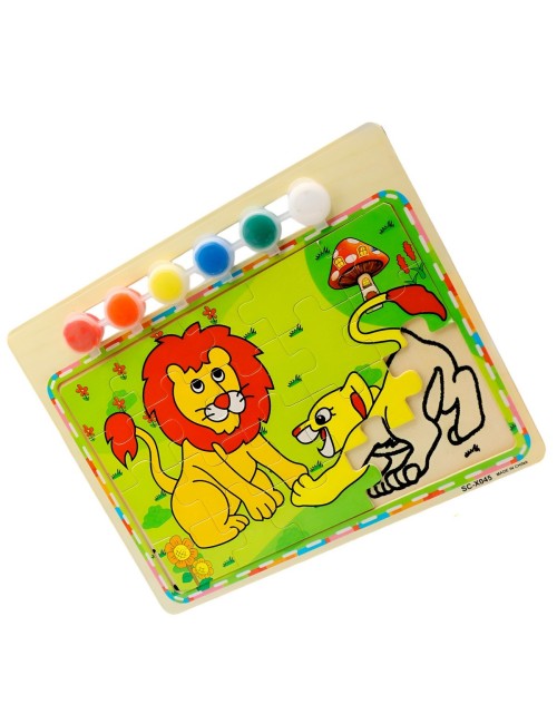 Rompecabezas Puzzle Aprendizaje Niños + Tablero Y Pinturas