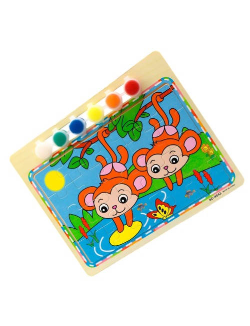 Rompecabezas Puzzle Aprendizaje Niños + Tablero Y Pinturas