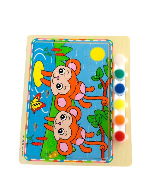 Rompecabezas Puzzle Aprendizaje Niños + Tablero Y Pinturas