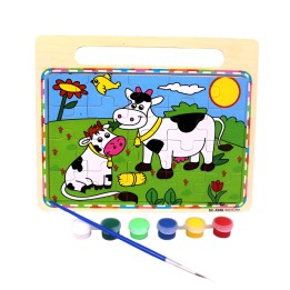 Rompecabezas Puzzle Aprendizaje Niños + Tablero Y Pinturas