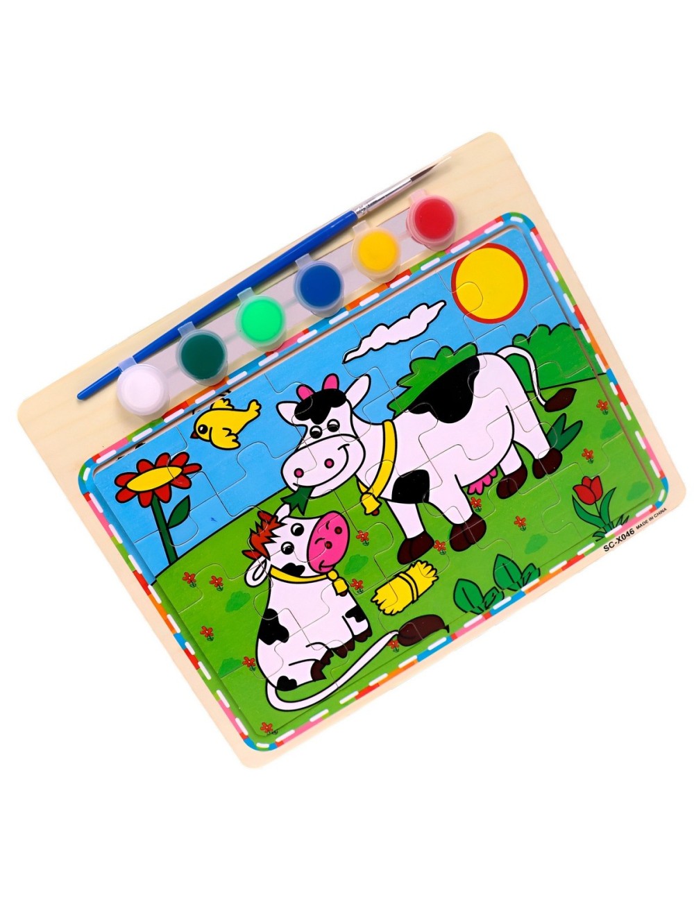 Rompecabezas Puzzle Aprendizaje Niños + Tablero Y Pinturas