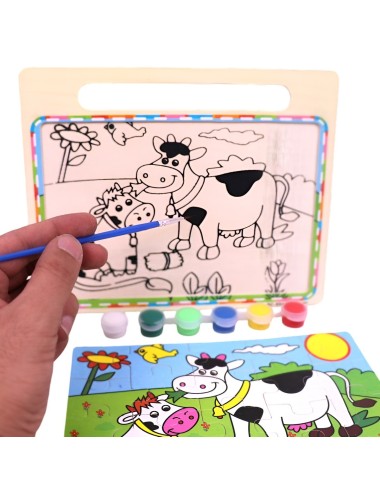 Rompecabezas Puzzle Aprendizaje Niños + Tablero Y Pinturas