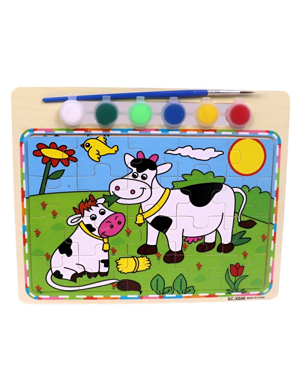 Rompecabezas Puzzle Aprendizaje Niños + Tablero Y Pinturas