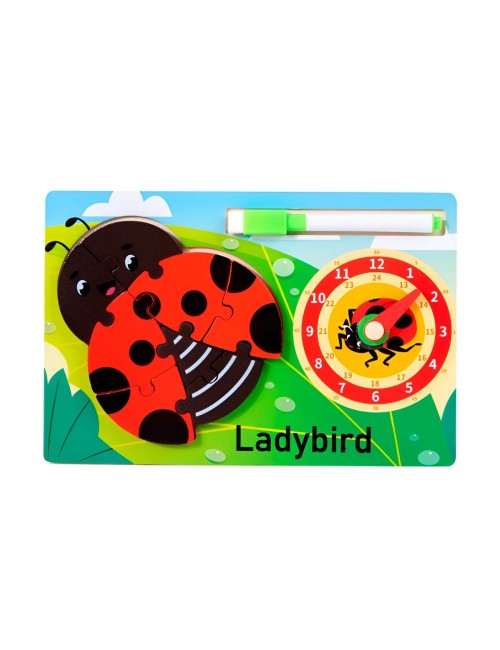 Rompecabeza Didactico Animal Selva + Reloj Tablero Marcador