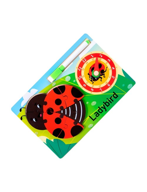 Rompecabeza Didactico Animal Selva + Reloj Tablero Marcador