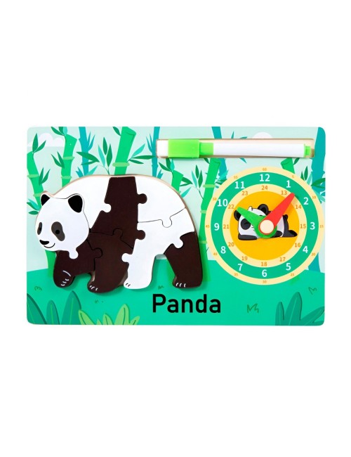 Rompecabeza Didactico Animal Selva + Reloj Tablero Marcador
