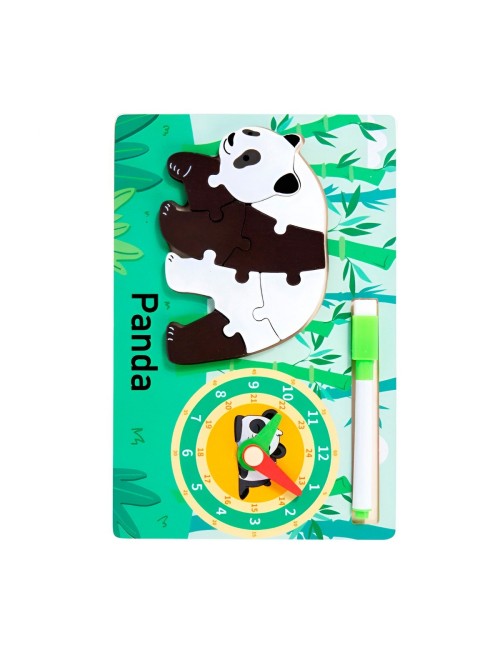 Rompecabeza Didactico Animal Selva + Reloj Tablero Marcador