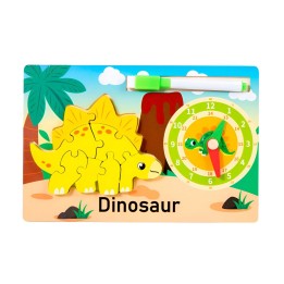 Rompecabeza Didactico Animal Selva + Reloj Tablero Marcador