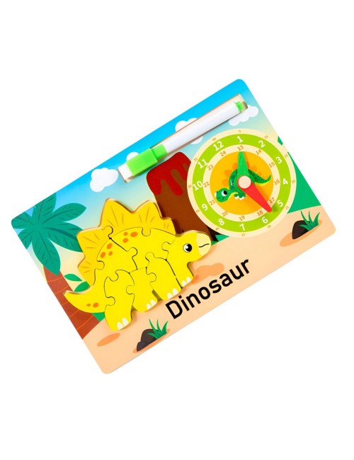 Rompecabeza Didactico Animal Selva + Reloj Tablero Marcador