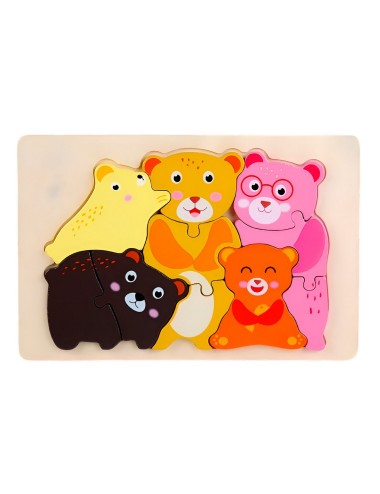 Rompecabeza Didactico Familia Animal Amor Aprendizaje Niños