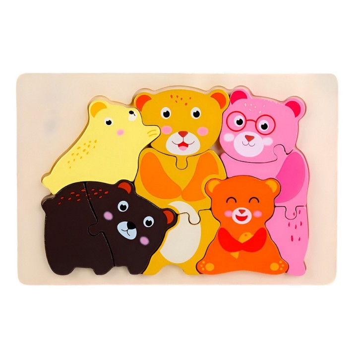 Rompecabeza Didactico Familia Animal Amor Aprendizaje Niños