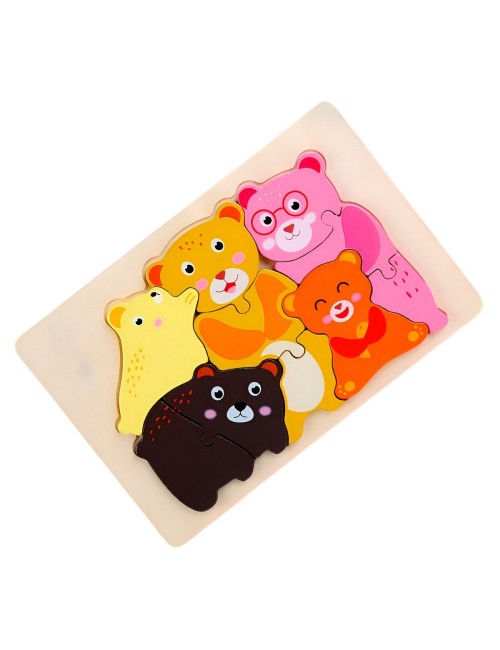 Rompecabeza Didactico Familia Animal Amor Aprendizaje Niños