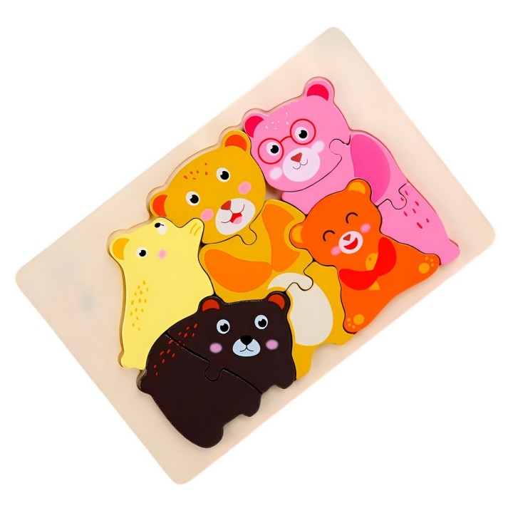 Rompecabeza Didactico Familia Animal Amor Aprendizaje Niños