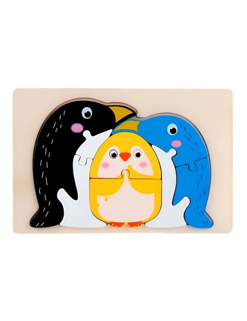 Rompecabeza Didactico Familia Animal Amor Aprendizaje Niños