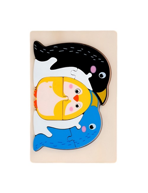 Rompecabeza Didactico Familia Animal Amor Aprendizaje Niños