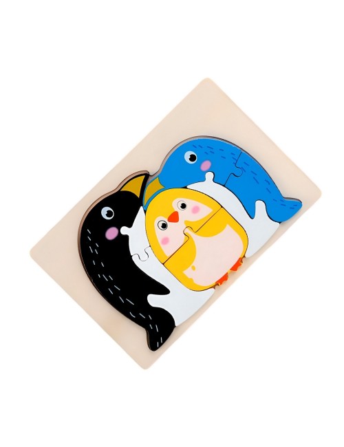 Rompecabeza Didactico Familia Animal Amor Aprendizaje Niños