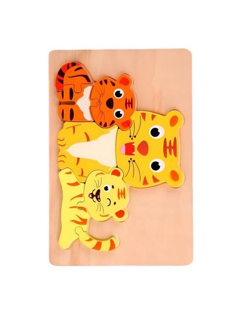 Rompecabeza Didactico Familia Animal Amor Aprendizaje Niños