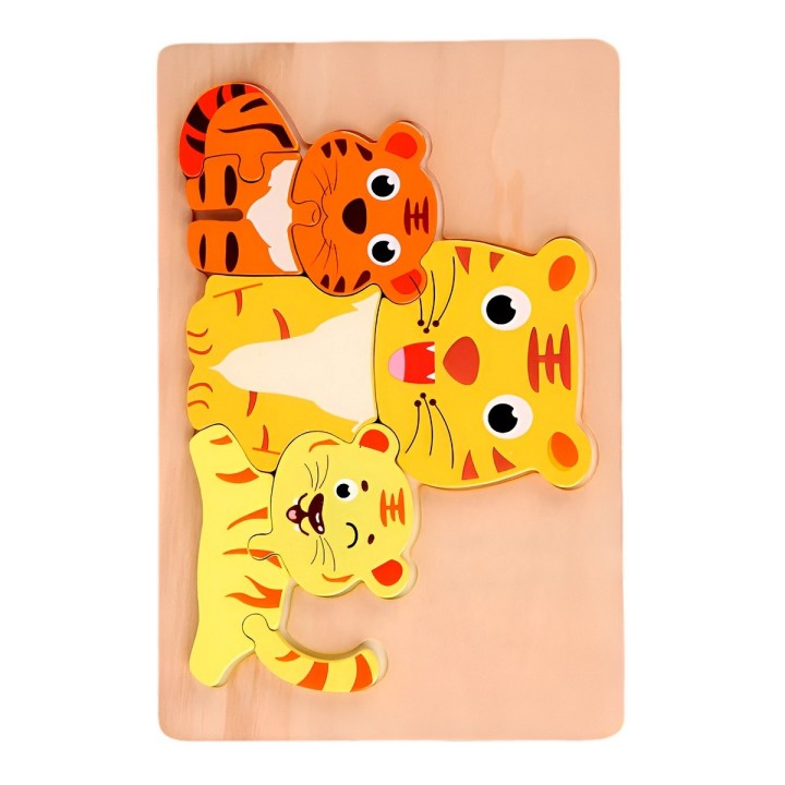 Rompecabeza Didactico Familia Animal Amor Aprendizaje Niños