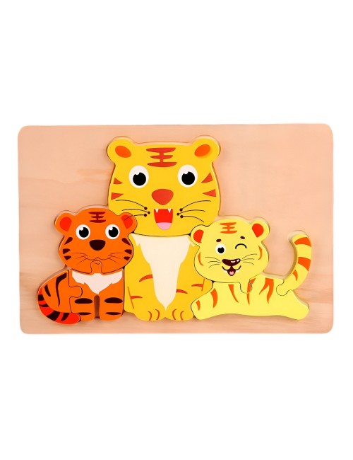 Rompecabeza Didactico Familia Animal Amor Aprendizaje Niños