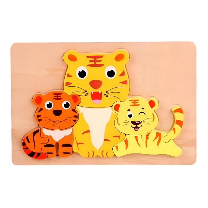 Rompecabeza Didactico Familia Animal Amor Aprendizaje Niños