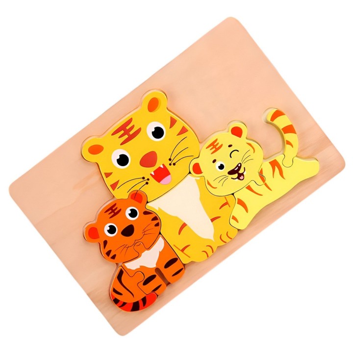 Rompecabeza Didactico Familia Animal Amor Aprendizaje Niños