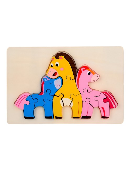 Rompecabeza Didactico Familia Animal Amor Aprendizaje Niños